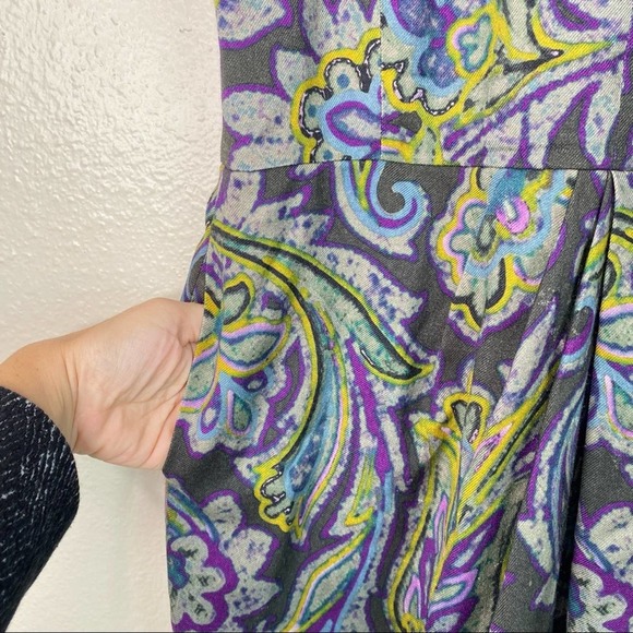 Etro Wool Paisley & Floral V-Neck Sleeveless Sheath Dress - Picture 5 of 7